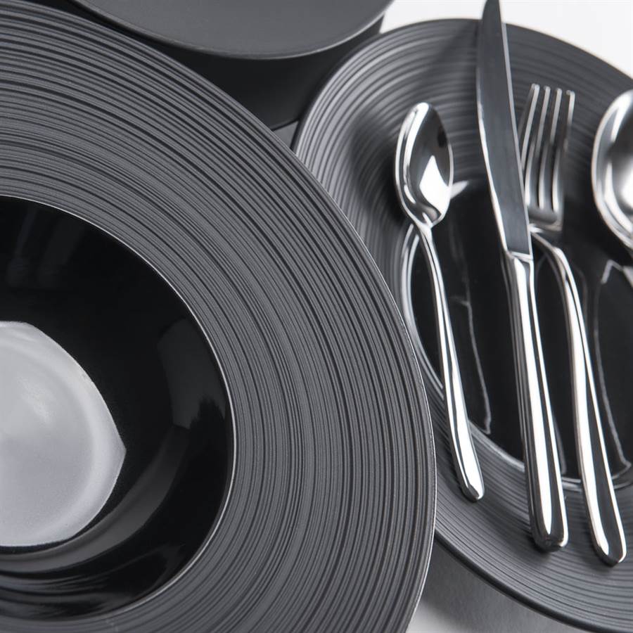 Porzellan Suppenteller aus der Serie Gourmet Kontrast, schwarz, Ø 265 mm Porzellan Suppenteller aus der Serie Gourmet Kontrast, schwarz, Ø 265 mm