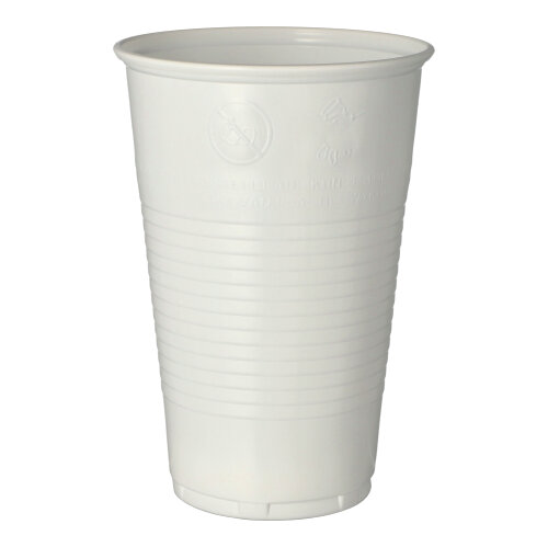 24000 Trinkbecher, PP 0,5 l Ø 9,5 cm · 13,7 cm weiss mit Schaumrand