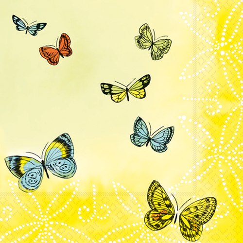 22800 Servietten, 3-lagig 1/4-Falz 33 cm x 33 cm "Papillons"