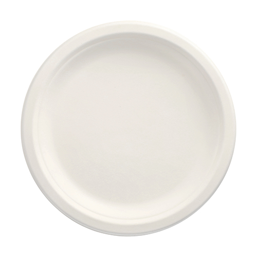 8400 Teller, Zuckerrohr "pure" ungeteilt Ø 23 cm · 2 cm weiss