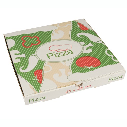 1800 Pizzakartons, Cellulose "pure" eckig 28 cm x 28 cm x 3 cm