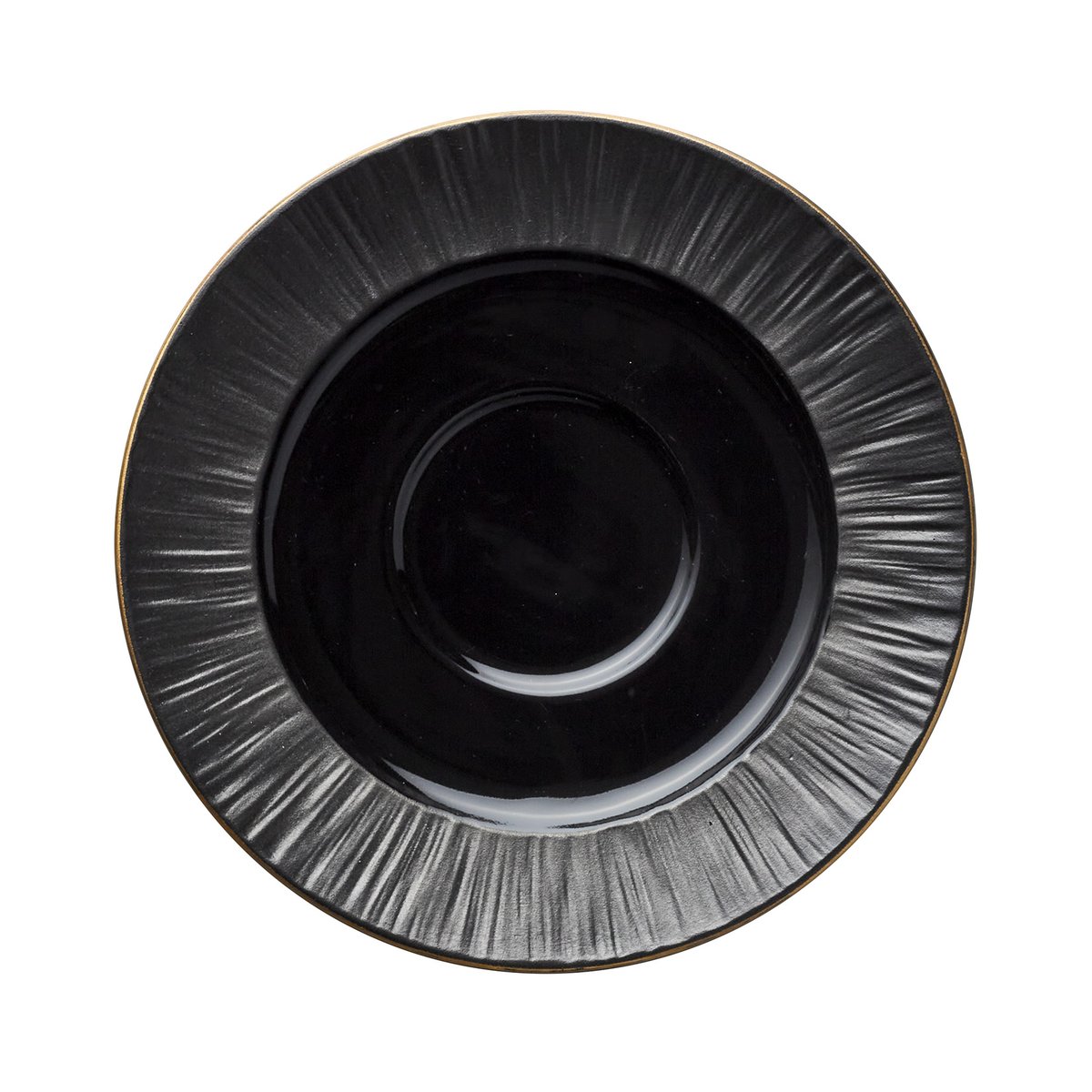 Obertasse mit Untertasse Set MAYA KURO, 240 ml, schwarz