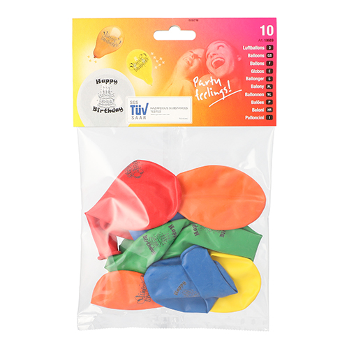 42000 Luftballons Ø 22 cm farbig sortiert "Happy Birthday"