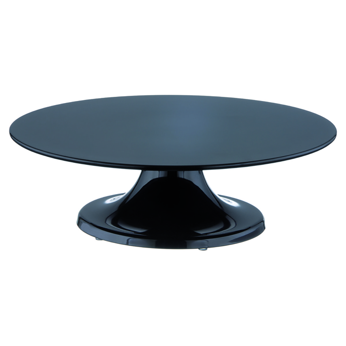 Tortenplatte Melamin, schwarz, mit Fuß