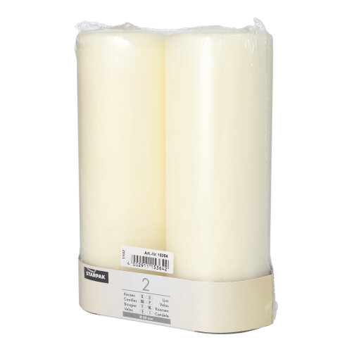 480 Stumpenkerzen Ø 80 mm · 220 mm elfenbein "Ivory" mit Flachkopf
