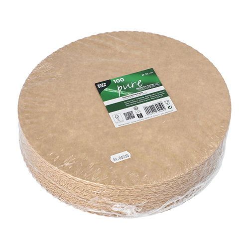 12000 Tortenunterlagen, Pappe "pure" rund Ø 28 cm braun mit gezacktem Rand