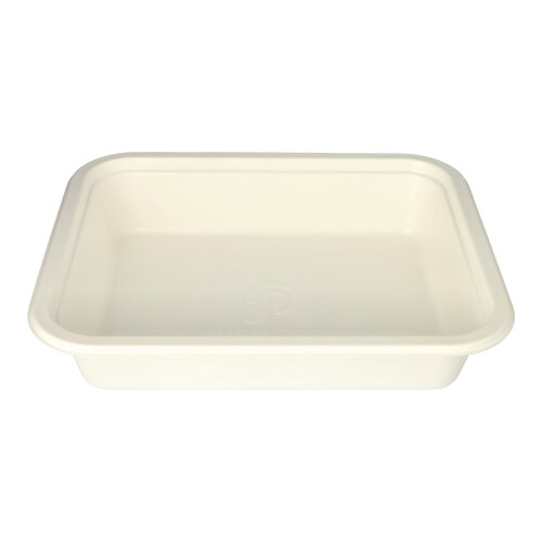 1800 Gastronorm-Behälter GN 1/2 Zuckerrohr, PLA beschichtet eckig 4 l 6,5 cm x 32,5 cm x 26,5 cm weiss