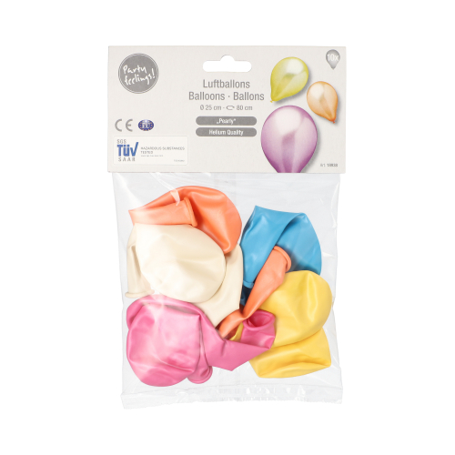 120 Luftballons Ø 25 cm farbig sortiert "Pearly" 33600 Luftballons Ø 25 cm farbig sortiert "Pearly"