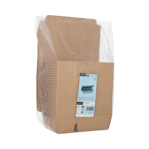 100 Lunchboxen, Pappe 2-geteilt 450 ml 5 cm x 11 cm x 16,8 cm braun 2400 Lunchboxen, Pappe 2-geteilt 450 ml 5 cm x 11 cm x 16,8 cm braun