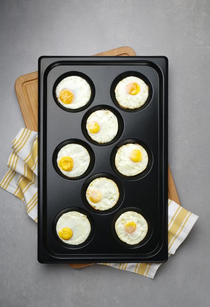 Blech für Eier, mit Antihaftbeschichtung CONVECTOMAT EGGPLATE, HENDI, GN 1/1, Schwarz, 530x325x(H)26mm