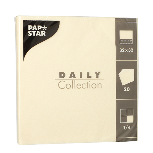 25200 Servietten "DAILY Collection" 1/4-Falz 32 cm x 32 cm champagner