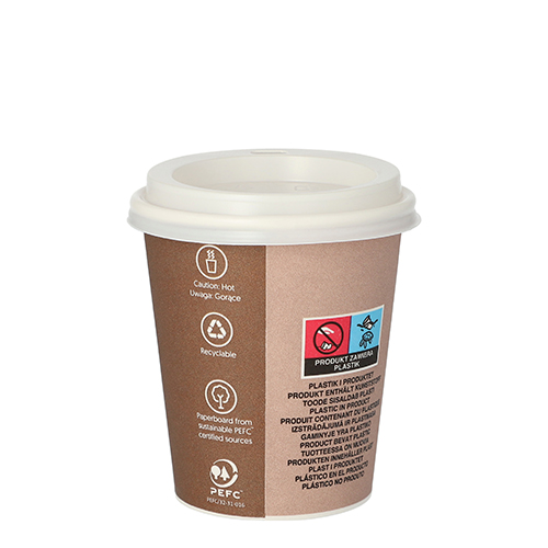 4800 Trinkbecher, Pappe mit Deckel, PS "To Go" 0,2 l Ø 8 cm · 9,1 cm