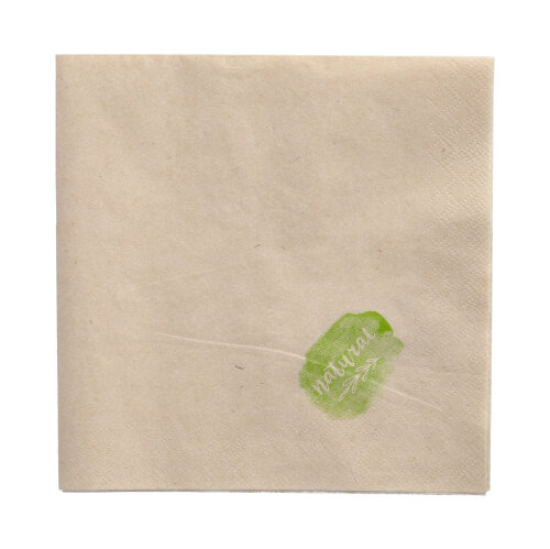 30000 Servietten, 2-lagig 1/4-Falz 33 cm x 33 cm natur ungebleicht