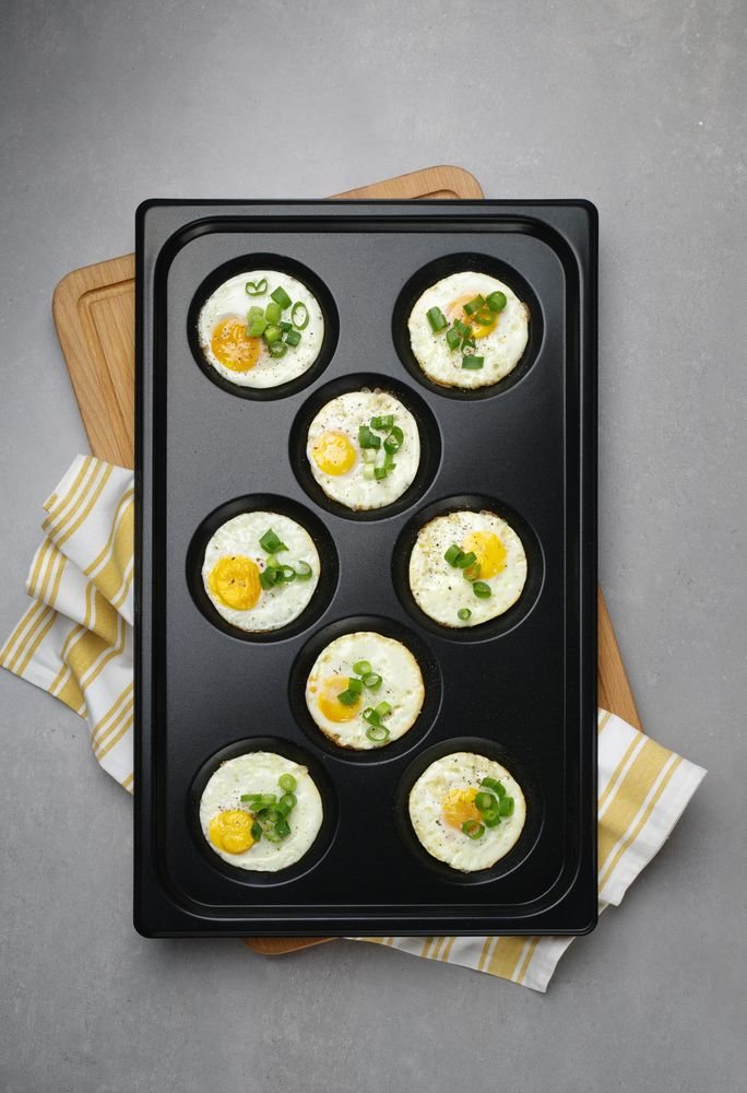 Blech für Eier, mit Antihaftbeschichtung CONVECTOMAT EGGPLATE, HENDI, GN 1/1, Schwarz, 530x325x(H)26mm