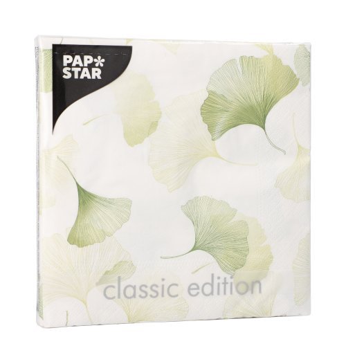 22800 Servietten, 3-lagig 1/4-Falz 33 cm x 33 cm "Light Ginko"