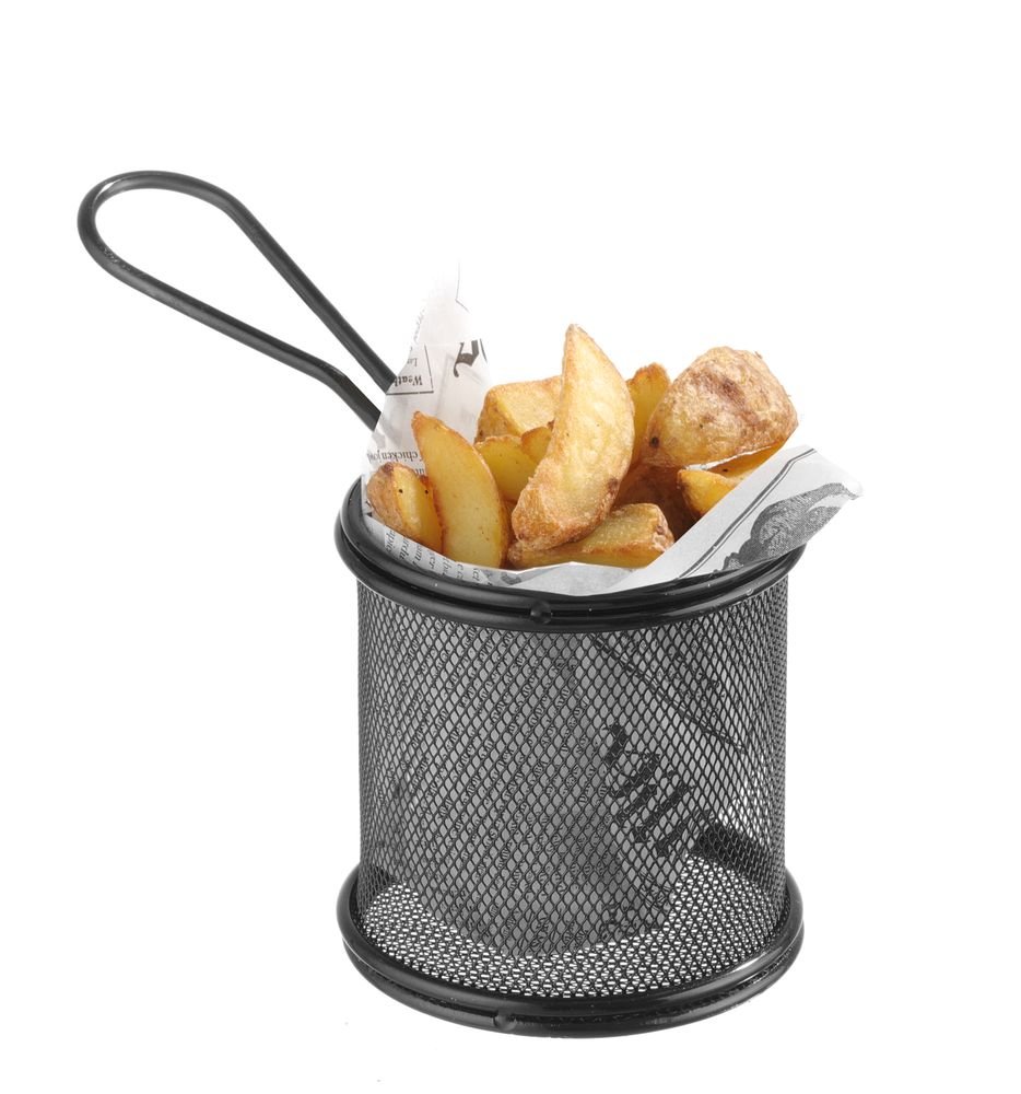 Miniatur-Frittierkörbe, 100x80x(H)75mm Miniatur-Frittierkörbe, 255x135x(H)45mm