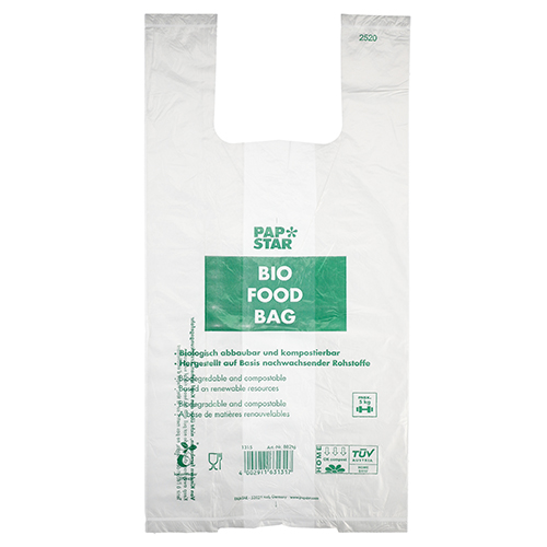 32000 Hemdchen-Tragetaschen, Bio-Folie 55 cm x 28 cm x 20 cm transparent Knotenbeutel auf Rolle