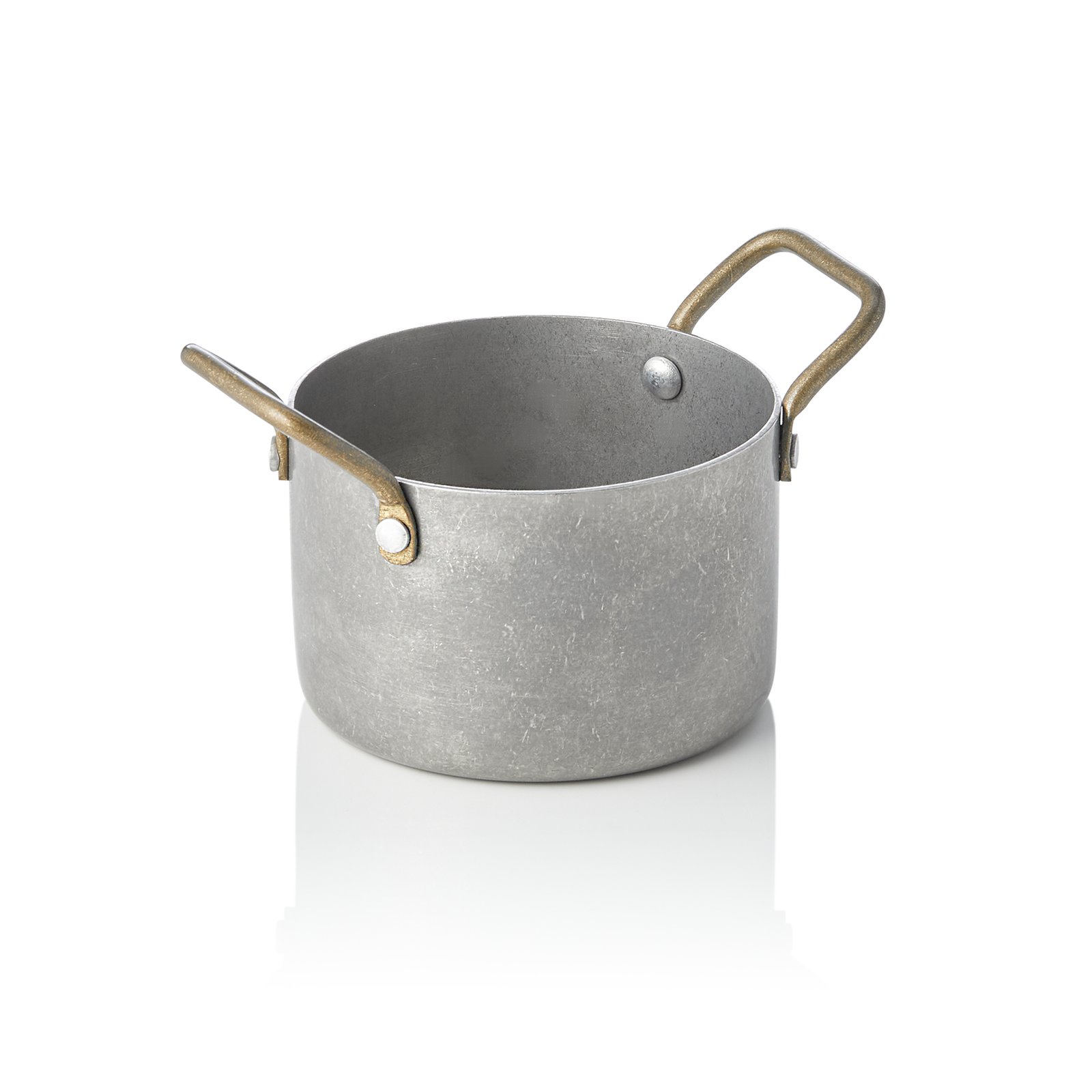 Serviertopf STEEL & STYLE, mit 2 Messinggriffen, 310 ml, Ø 9 cm, vintage, Messing, PVD, Chromnickelstahl Serviertopf STEEL & STYLE, mit 2 Messinggriffen, 310 ml, Ø 9 cm, vintage, Messing, PVD, Chromnickelstahl