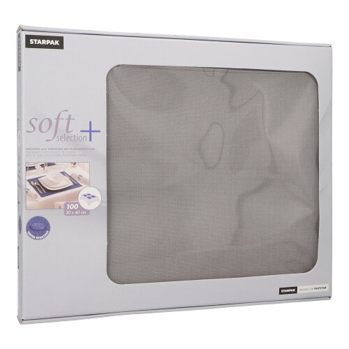 12000 Tischsets, stoffähnlich, Vlies "soft selection plus" 30 cm x 40 cm grau