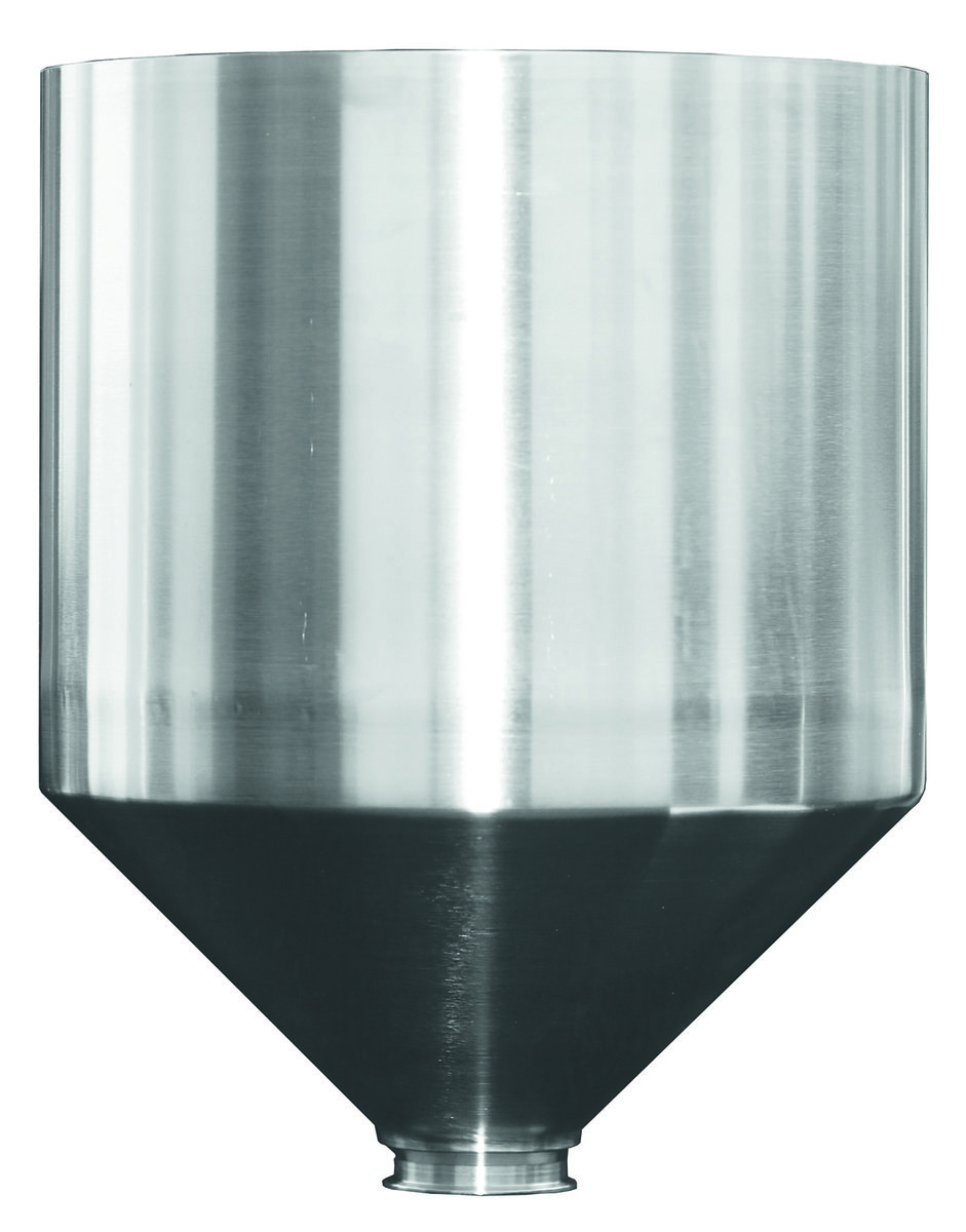 Trichter Edelstahl 32 l. Inhalt, einfach, mit 45°H Trichter Edelstahl 32 l. Inhalt, einfach, mit 45°H