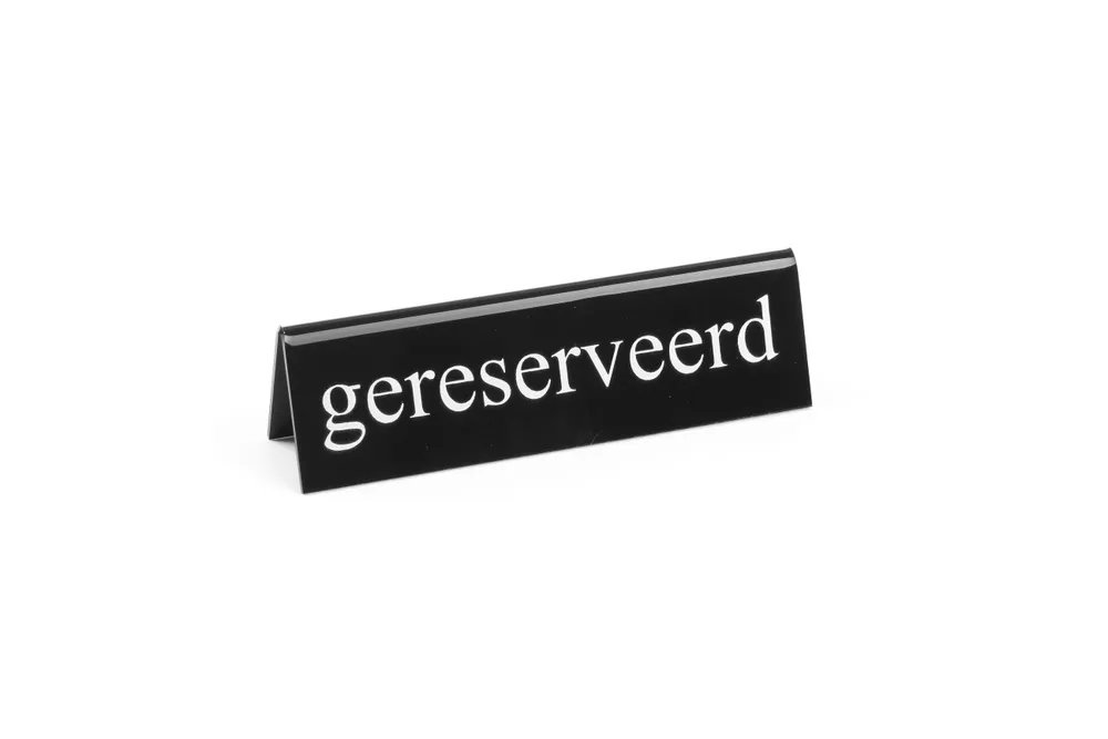 Tischschild Reserviert, gereserveerd, 130x30x(H)38mm