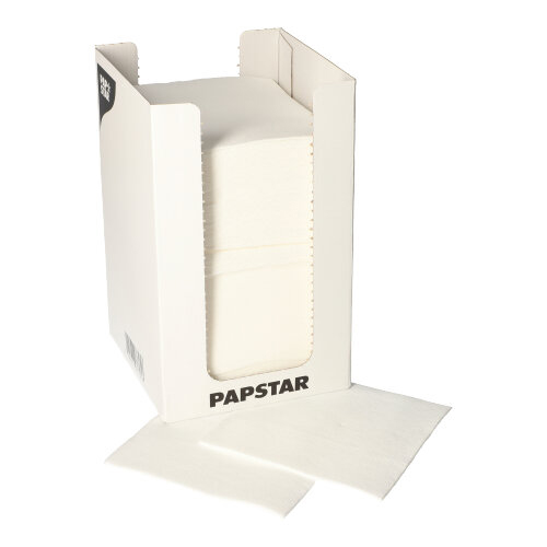 35000 Servietten, 2-lagig "PUNTO" 1/4-Falz 20 cm x 20 cm weiss mikrogeprägt, in Spenderbox