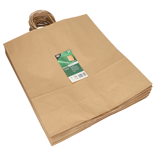2000 Tragetaschen, Papier 41 cm x 35 cm x 14 cm braun mit gedrehtem Tragegriff