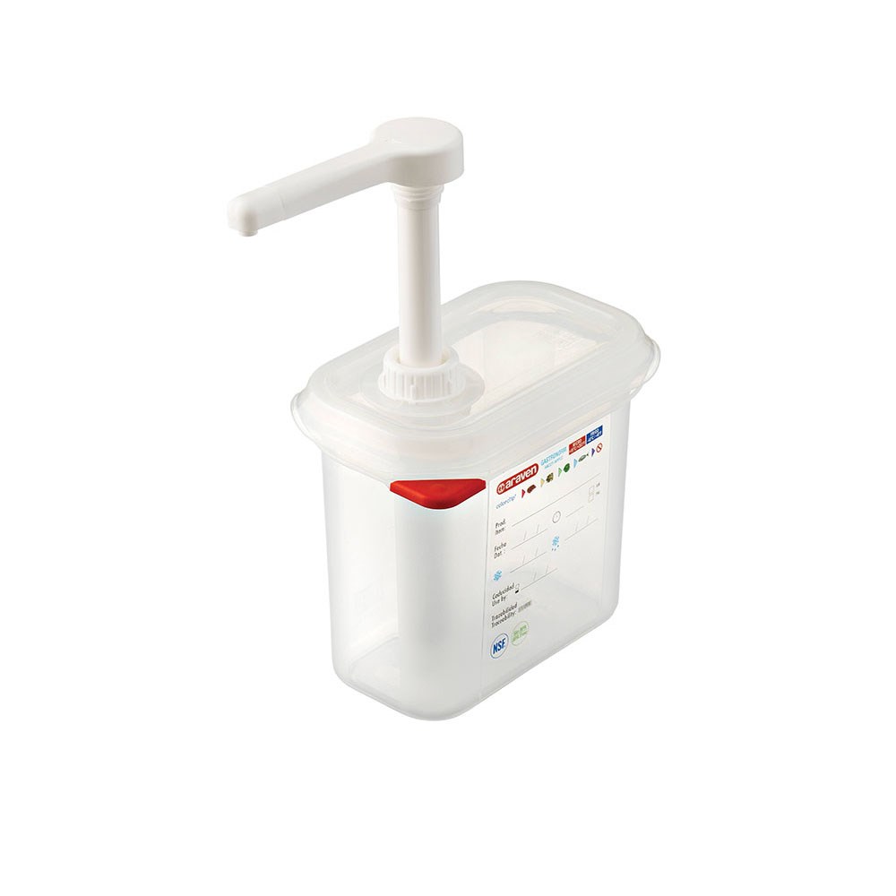 Pumpspender GN 1/9 aus Polypropylen, Inhalt 1,5 L Araven Saucenspender/Pumpspender GN 1/9, Inhalt 1,5 L