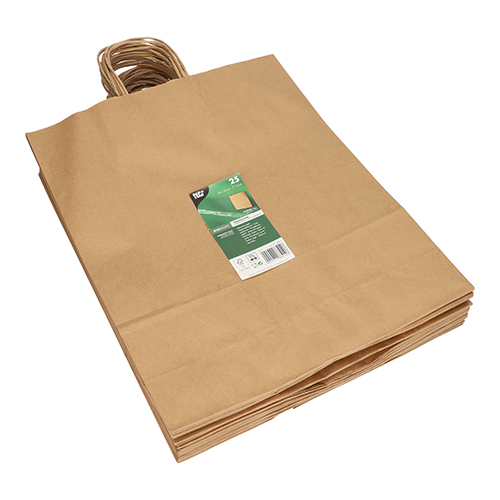 2000 Tragetaschen, Papier 40 cm x 32 cm x 12 cm braun mit gedrehtem Tragegriff