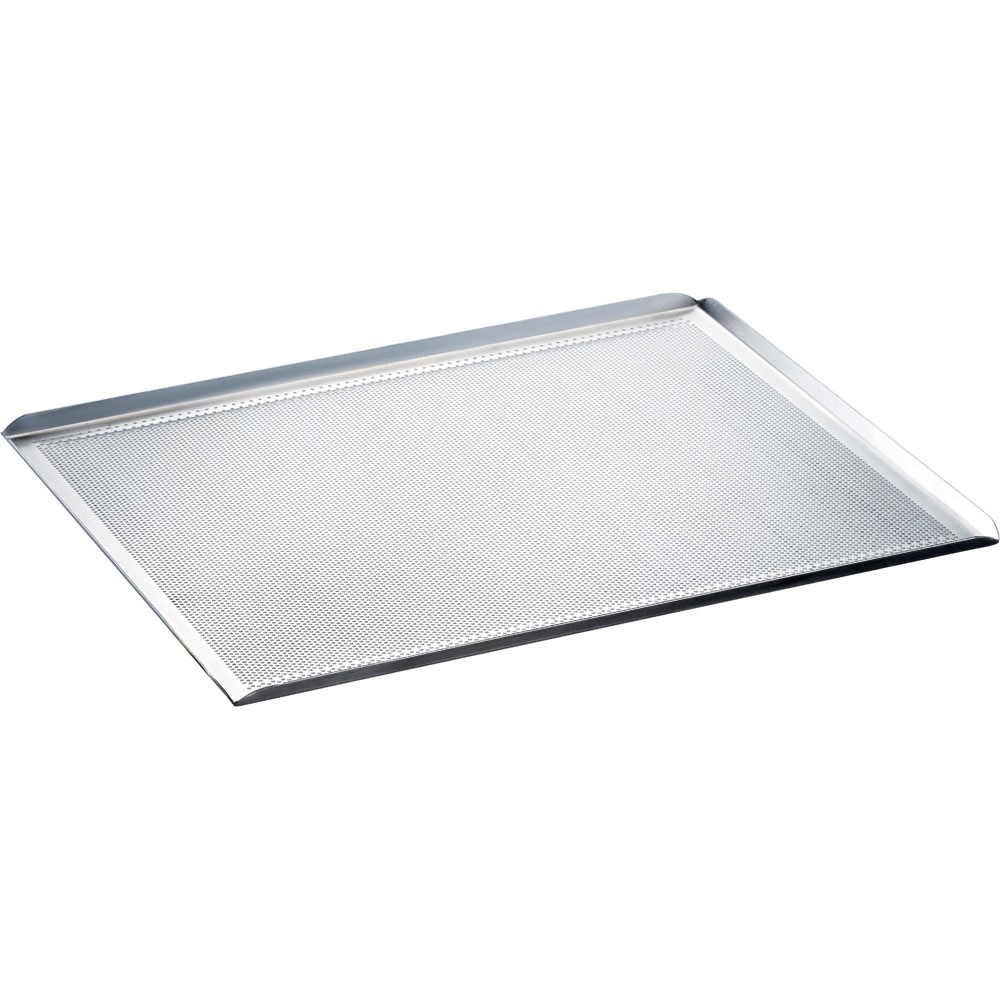 4-Rand-Backblech aus Aluminium, gelocht, 430x340 mm 4-Rand-Backblech aus Aluminium, gelocht, 430x340 mm