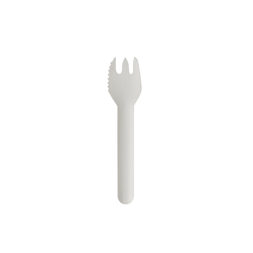 120000 Kuchen- und Snackgabeln, Papier "pure" 12,7 cm weiss mit einseitig gezacktem Rand
