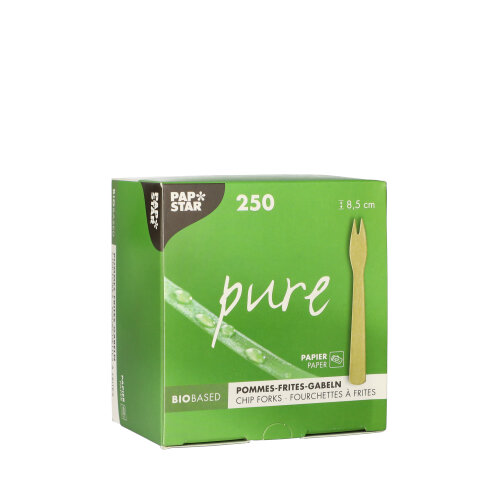 280000 Pommes-Frites-Gabeln, Papier "pure" 8,5 cm braun