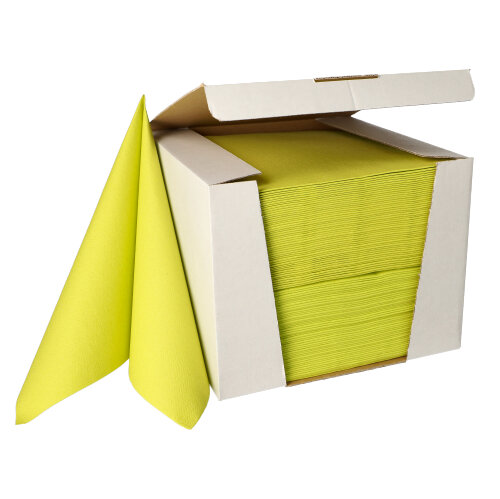 12000 Servietten "ROYAL Collection" 1/4-Falz 40 cm x 40 cm limonengrün