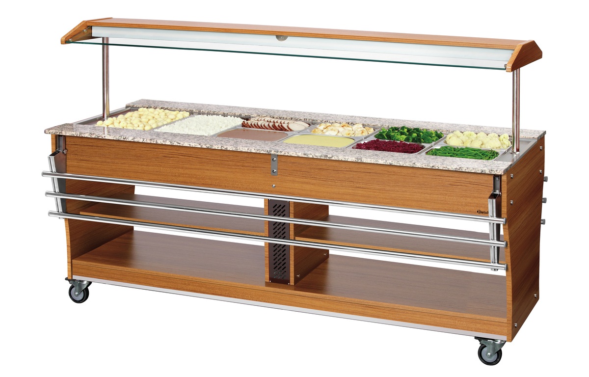 Buffetwagen, warm, 6x 1/1 GN Tablettrutsche, 1 Stück, 6x 1/1 GN