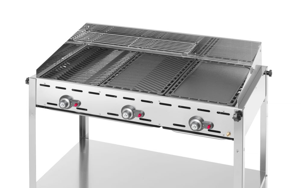 Grillsystem Green Fire 3 Brenner, HENDI, Profi Line, 17,4kW, 1078x612x(H)825mm