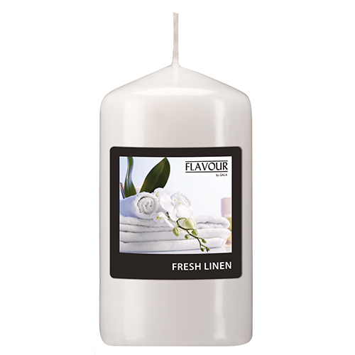 Flavour by GALA Duft-Stumpenkerze Ø 58 mm · 110 mm weiss - Fresh Linen