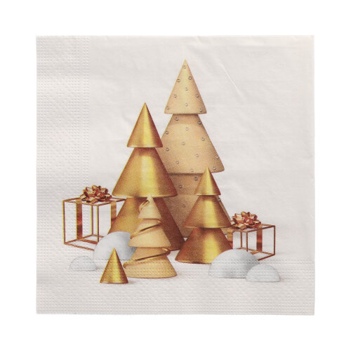 21600 Servietten, 3-lagig 1/4-Falz 33 cm x 33 cm "Scene de Noel"