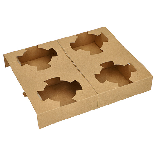 2400 Tragetabletts, Pappe "pure" 3,6 cm x 19,8 cm x 24,1 cm braun für 4 Suppenbecher