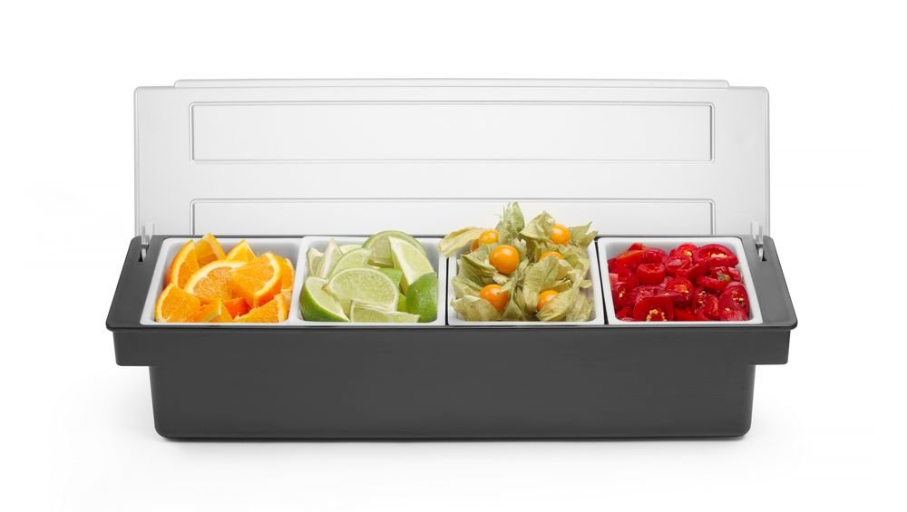 Zutatenbox – 4 Behälter, BarUp, 480x150x(H)100mm