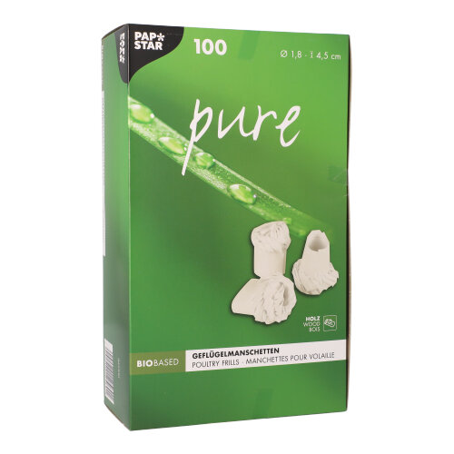 24000 Geflügelmanschetten "pure" Ø 1,8 cm · 4,5 cm weiss