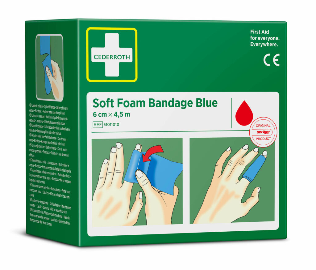 Cederroth Soft Foam Bandage 4,5 m x 6 cm blau