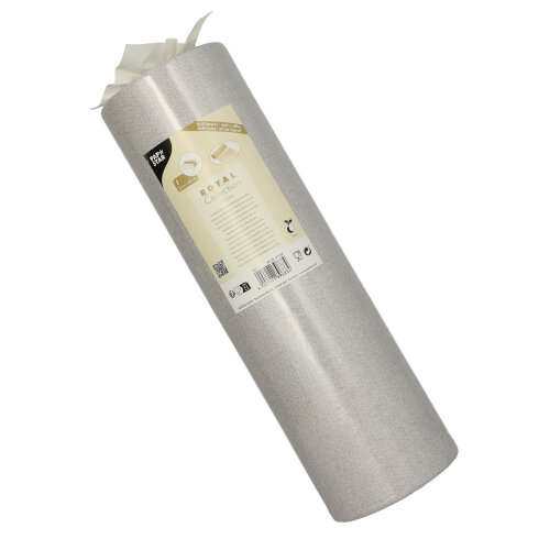 112 Tischläufer, stoffähnlich, PV-Tissue Mix "ROYAL Collection" 24 m x 40 cm grau "Textile"