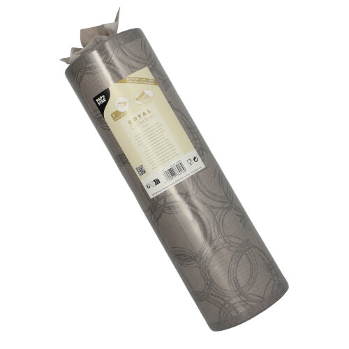 112 Tischläufer, stoffähnlich, PV-Tissue Mix "ROYAL Collection" 24 m x 40 cm grau "Bubbles"