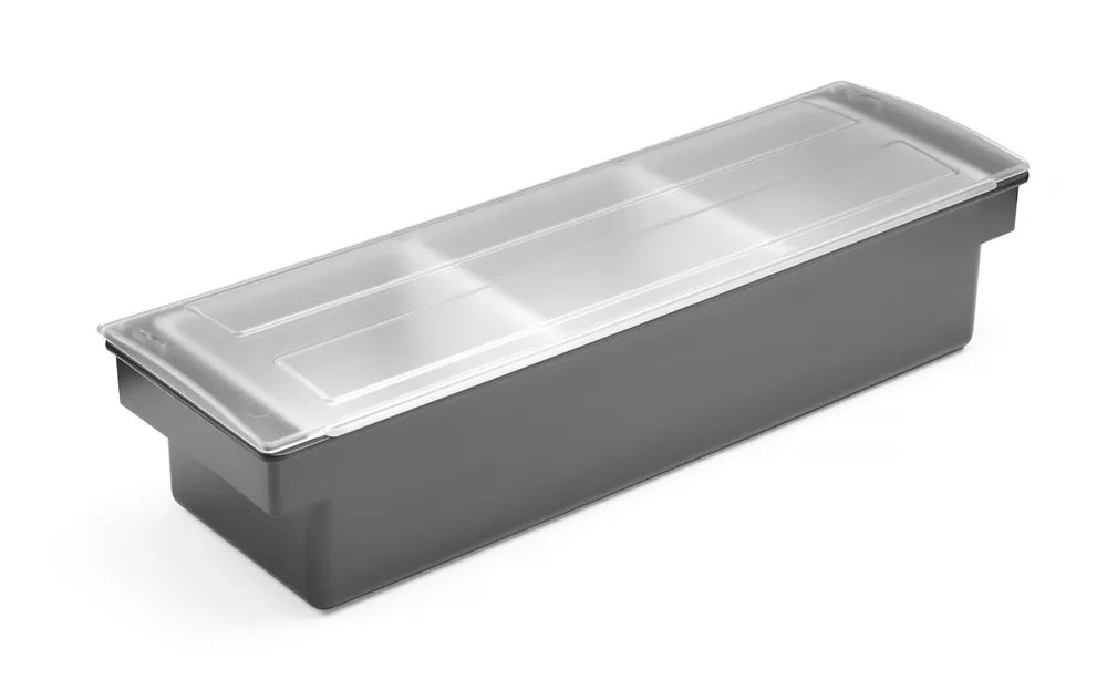 Zutatenbehälter – 3 Fächer, BarUp, Schwarz, 480x150x(H)100mm