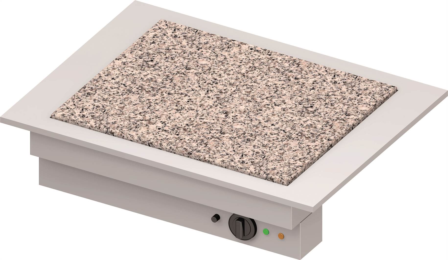 Wärmeplatte "Drop-In" aus Granit 2xGN 1/1 830x620x270 mm Edelstahlabdeckung Wärmeplatte "Drop-In" aus Granit 2xGN 1/1 830x620x270 mm Edelstahlabdeckung