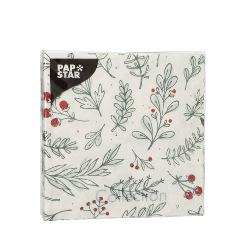 41160 Servietten, 3-lagig 1/4-Falz 25 cm x 25 cm "Berries"