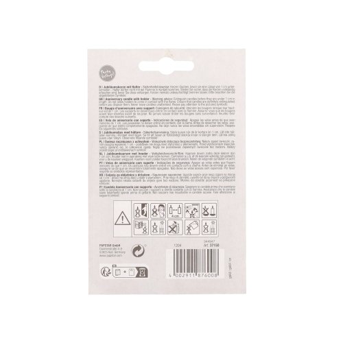 2880 Jubiläumskerzen mit Halter 7 cm gold "70"