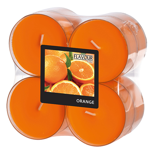 7200 "Flavour by GALA" Maxi Duftlichte Ø 59 mm · 24 mm orange - Orange in Polycarbonathülle