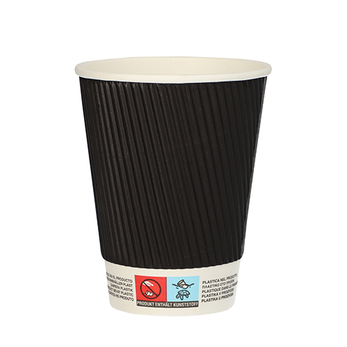 5000 Trinkbecher, Pappe "To Go" 0,3 l Ø 9 cm · 11 cm Ripple Wall
