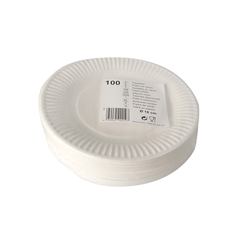 48000 Teller, Pappe rund Ø 18 cm weiss